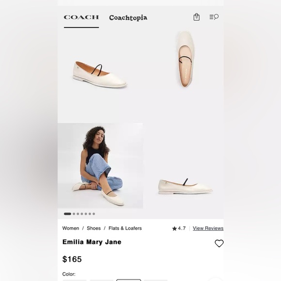 Coach - Emilia Mary Jane - 6.5B - Leather/Chalk - Picture 2 of 11